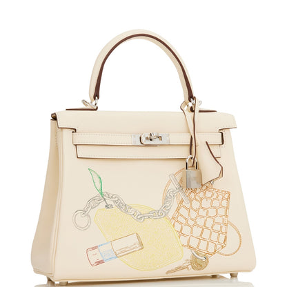 Hermes Kelly Retourne 25 In & Out Nata Swift Palladium Hardware