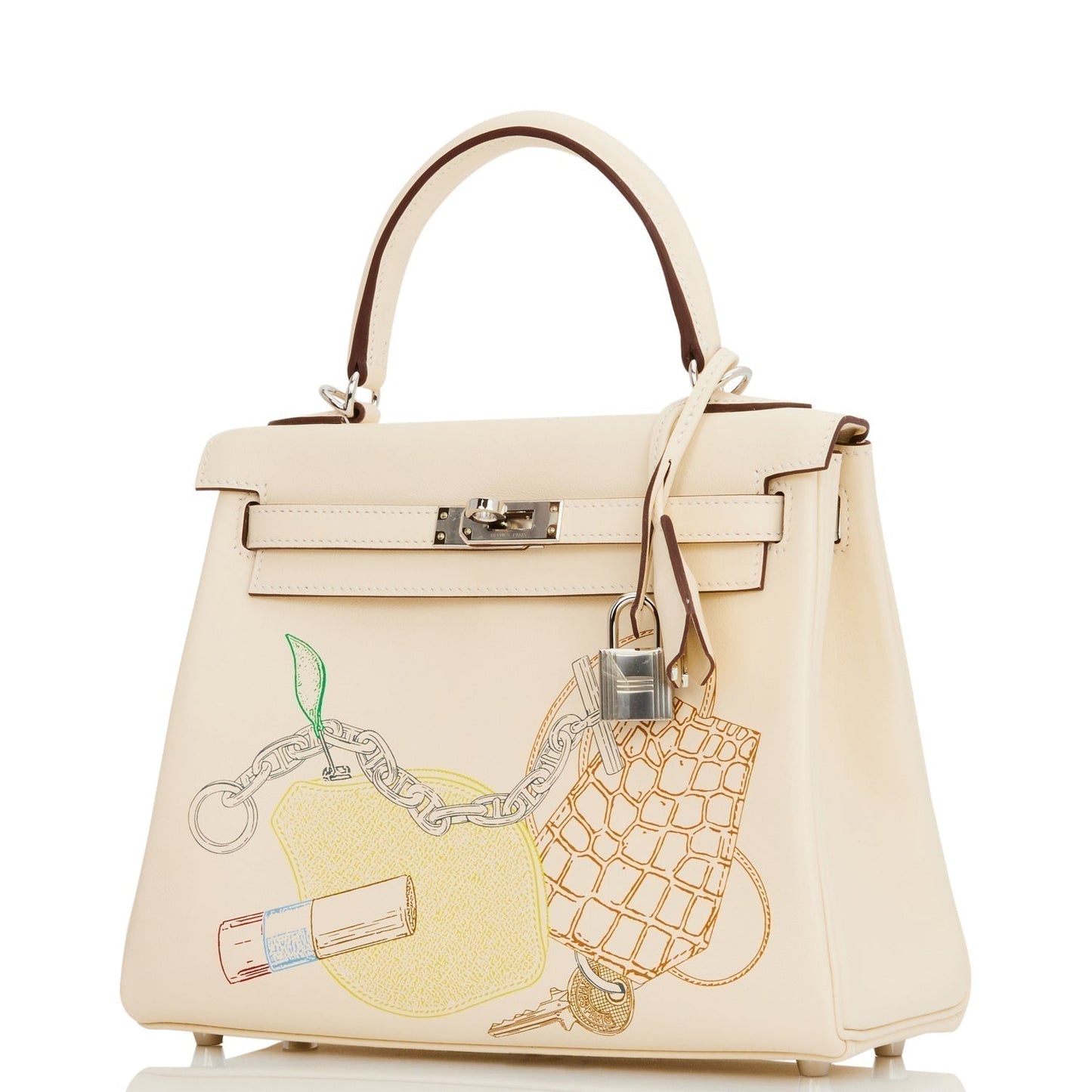 Hermes Kelly Retourne 25 In & Out Nata Swift Palladium Hardware