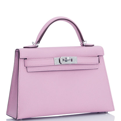 Hermes Kelly Sellier 20 Mauve Sylvestre Epsom Palladium Hardware