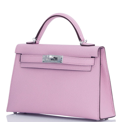 Hermes Kelly Sellier 20 Mauve Sylvestre Epsom Palladium Hardware