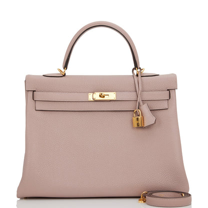 Hermes Kelly Retourne 32 Glycine Clemence Gold Hardware