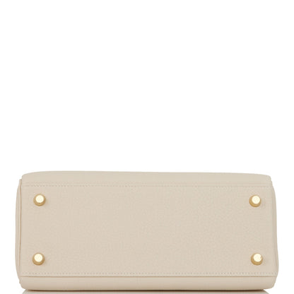 Hermes Kelly Retourne 25 Craie Togo Gold Hardware