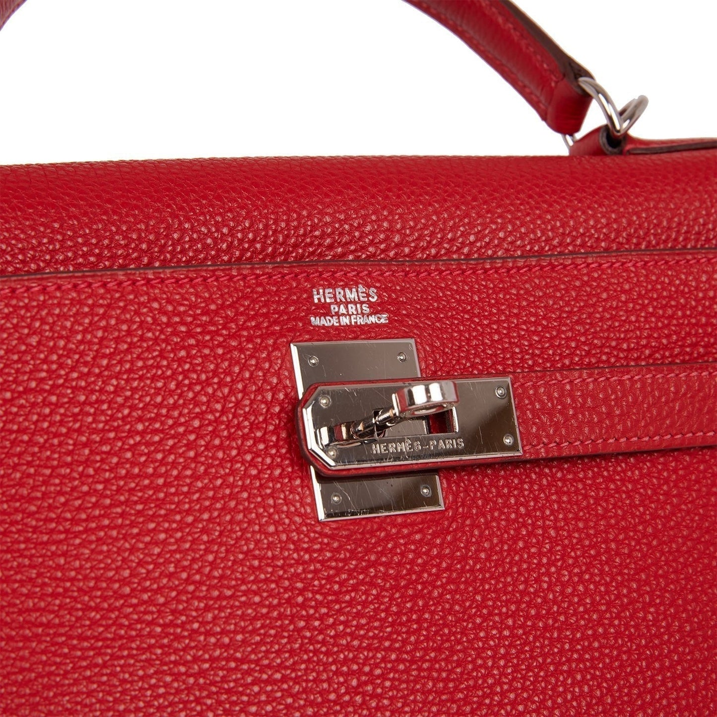 Hermes Kelly Mou 32 Vermillion Togo Palladium Hardware