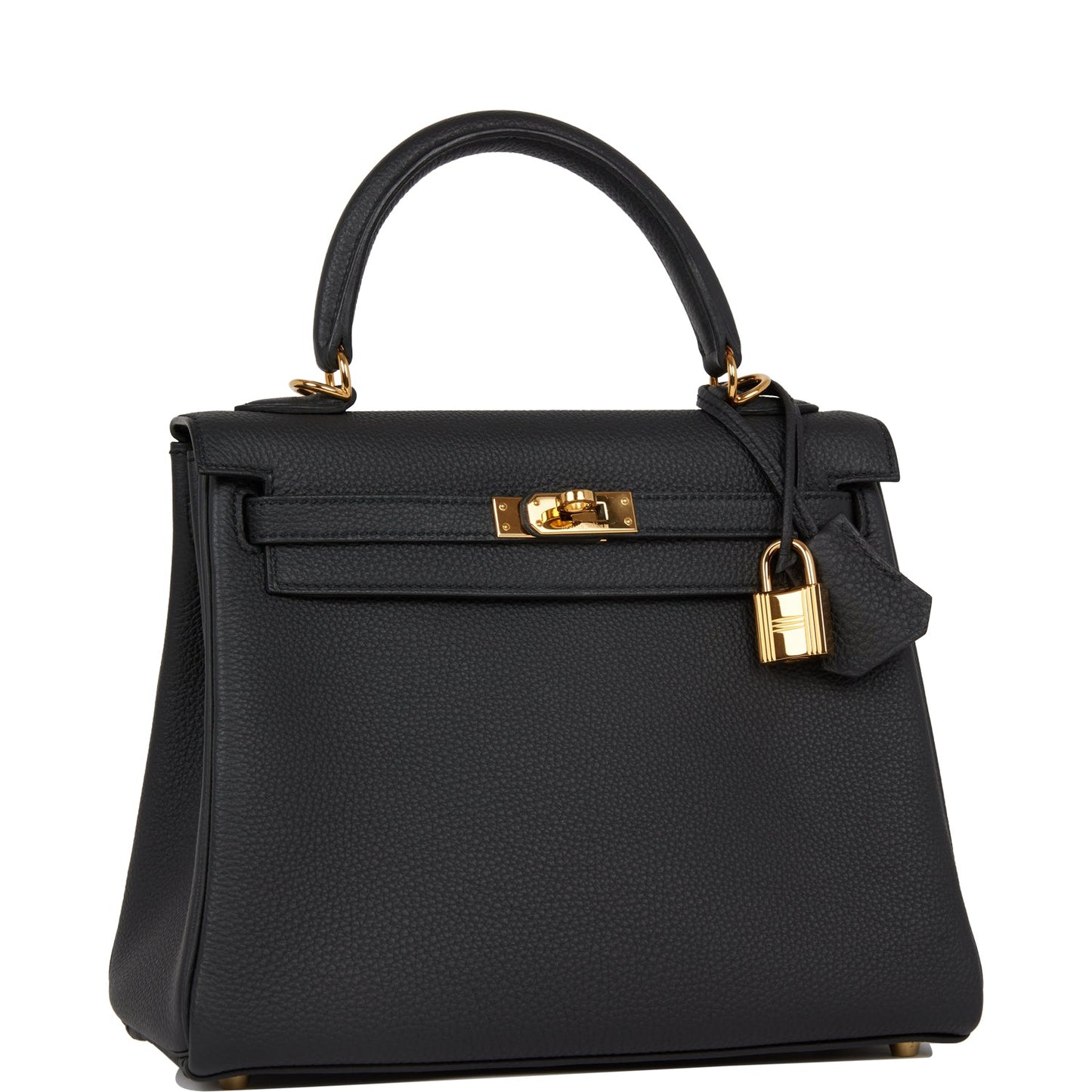 Hermes Kelly Retourne 25 Black Togo Gold Hardware