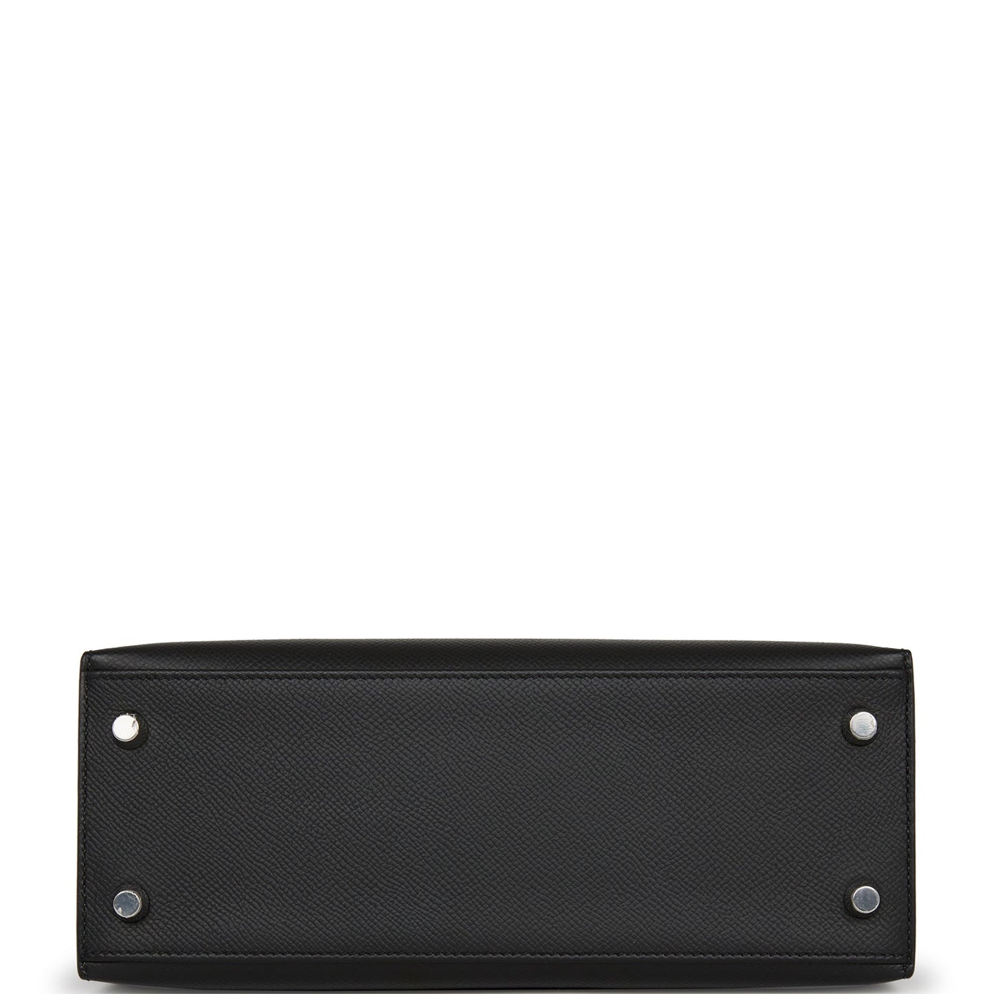 Hermes Kelly Sellier 25 Black Epsom Palladium Hardware