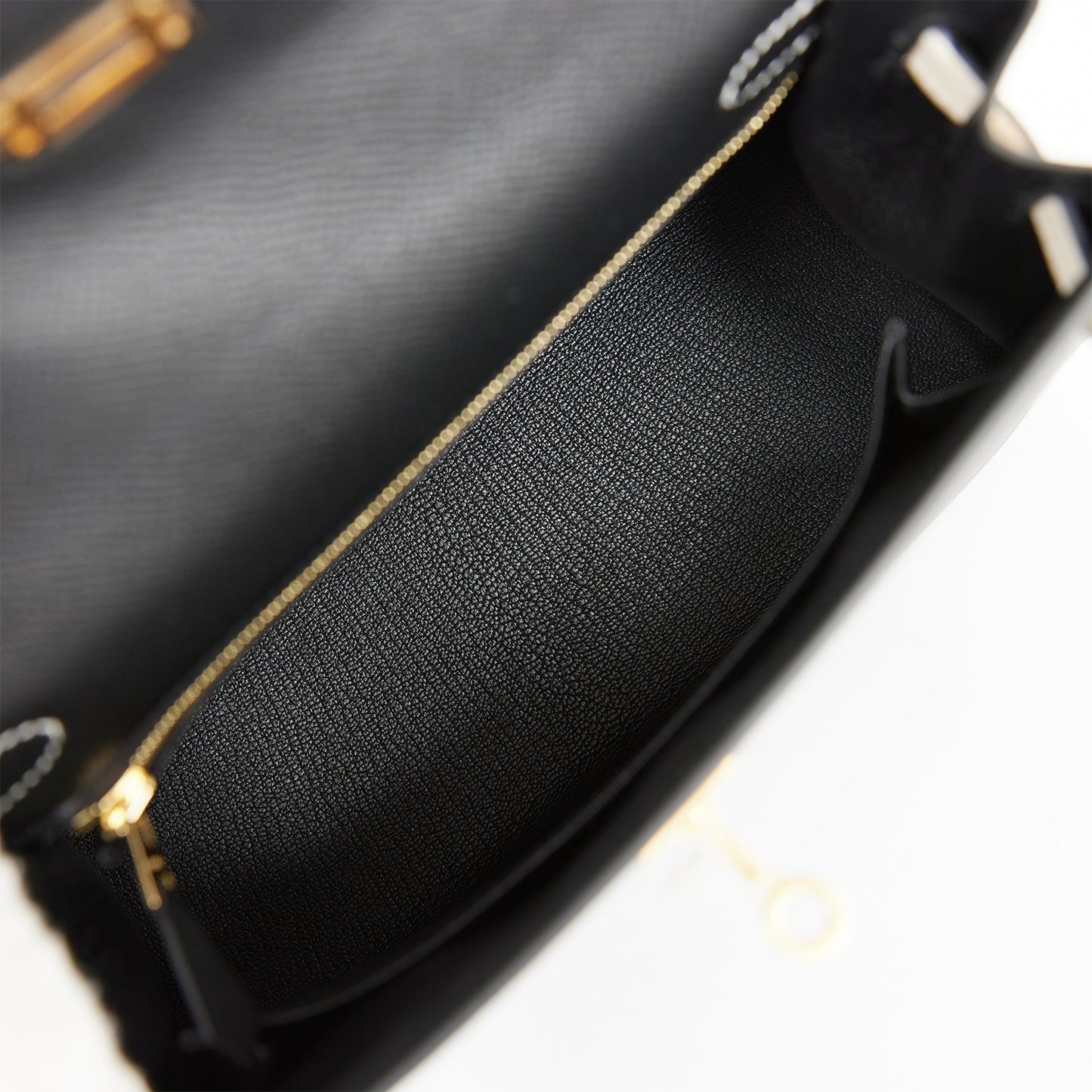 Hermes Special Order (HSS) Kelly Sellier 25 Black and Nata Epsom Permabrass Hardware