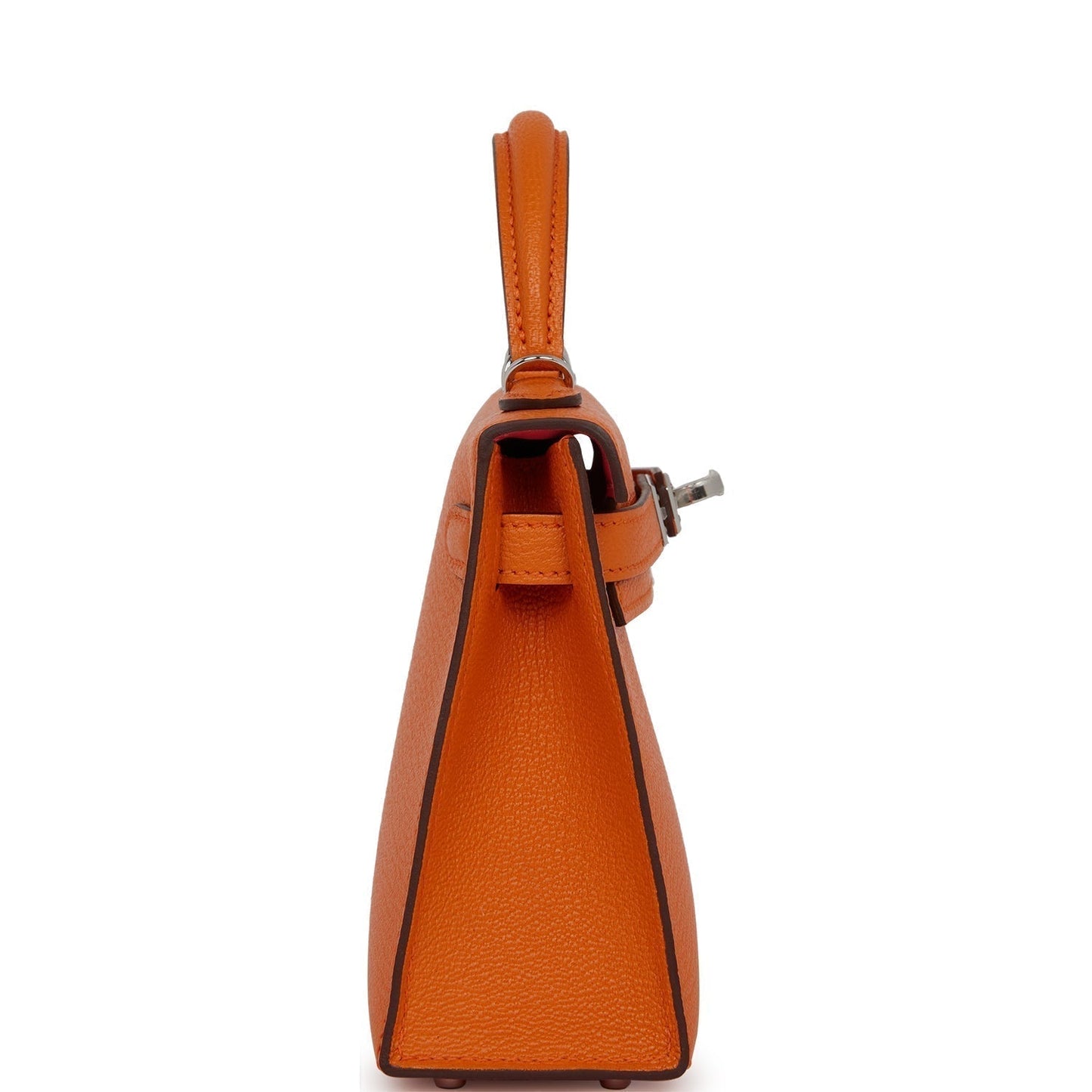 Hermes Kelly Sellier 20 Orange Verso Chèvre Palladium Hardware