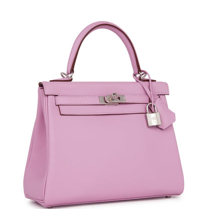 Hermes Kelly Retourne 25 Mauve Sylvestre Swift Palladium Hardware