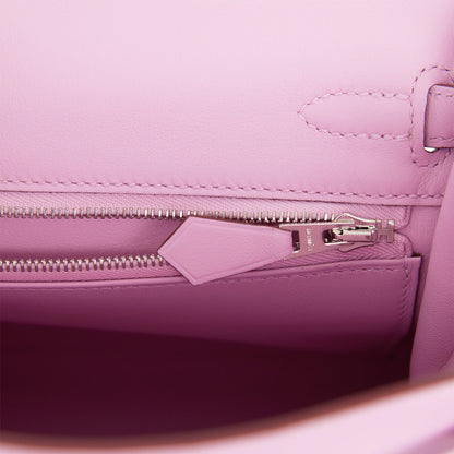 Hermes Kelly Retourne 25 Mauve Sylvestre Swift Palladium Hardware