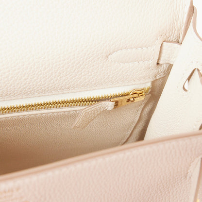 Hermes Kelly Retourne 25 Craie Togo Gold Hardware