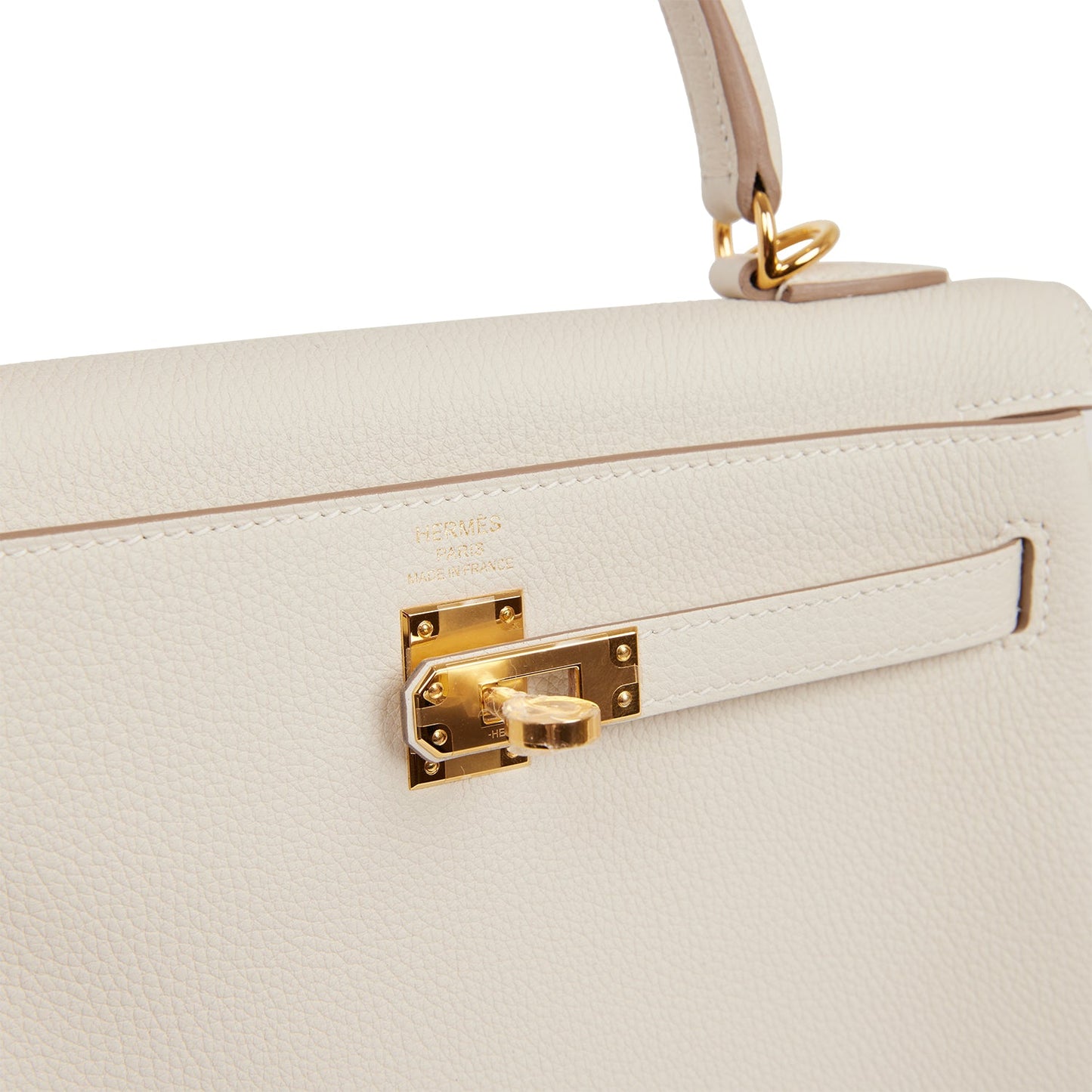 Hermes Kelly Retourne 25 Craie Togo Gold Hardware