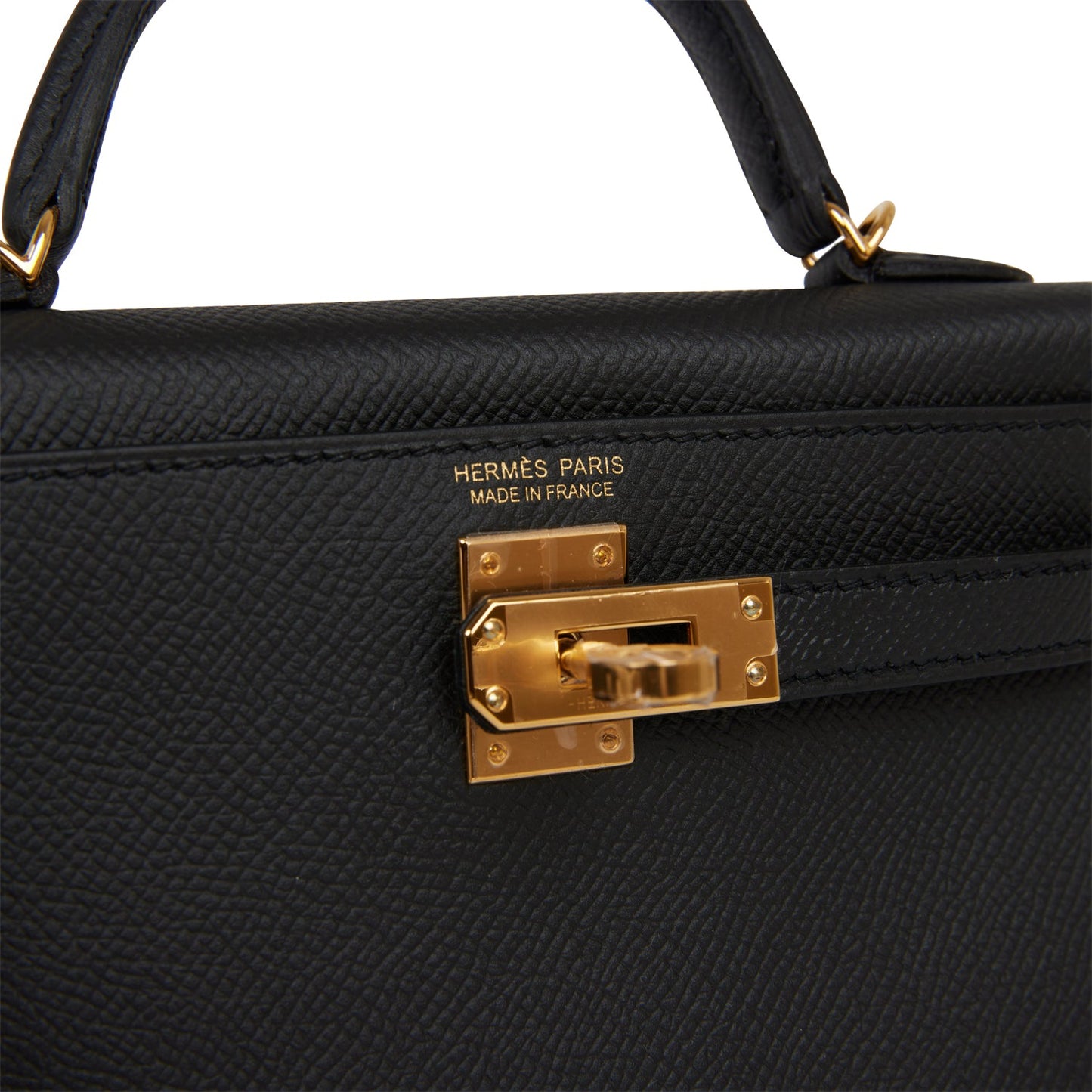 Hermes Kelly Sellier 20 Black Epsom Gold Hardware