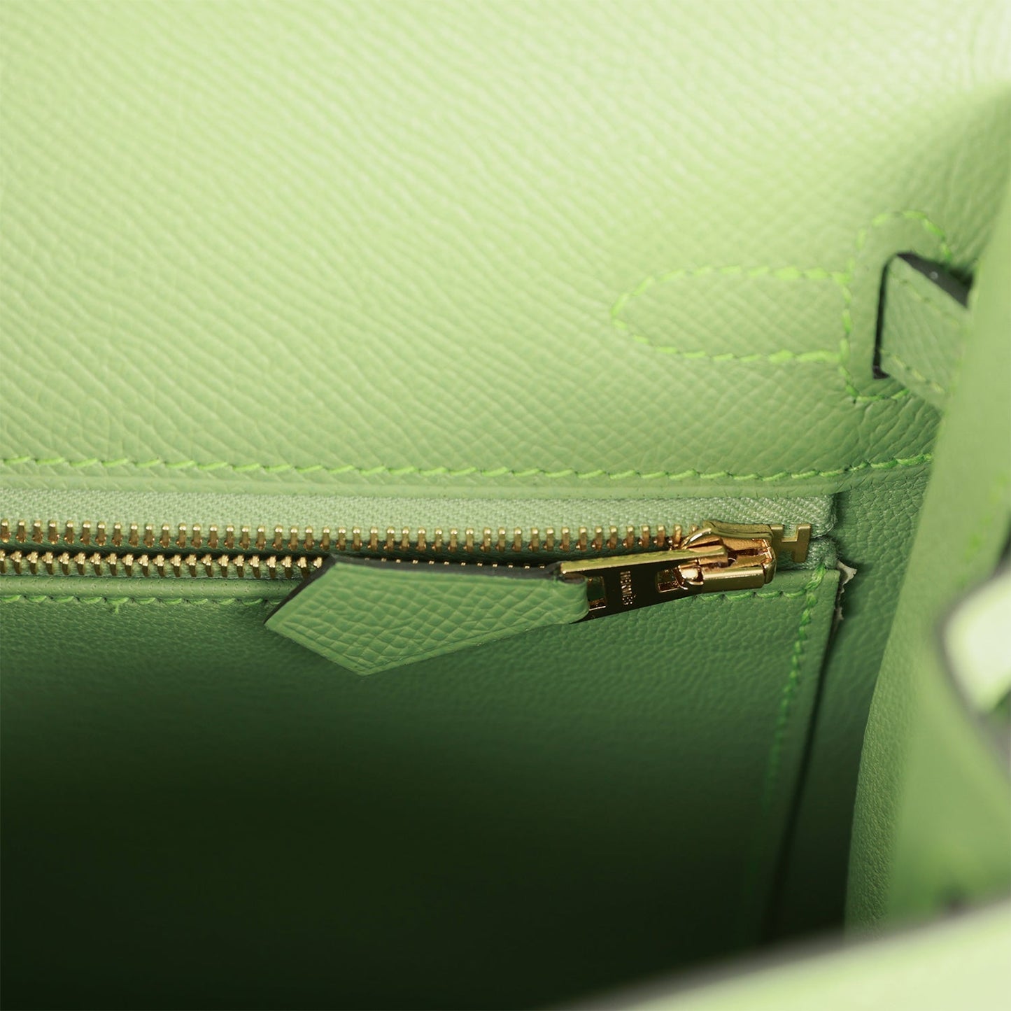 Hermes Kelly Sellier 25 Vert Criquet Epsom Gold Hardware