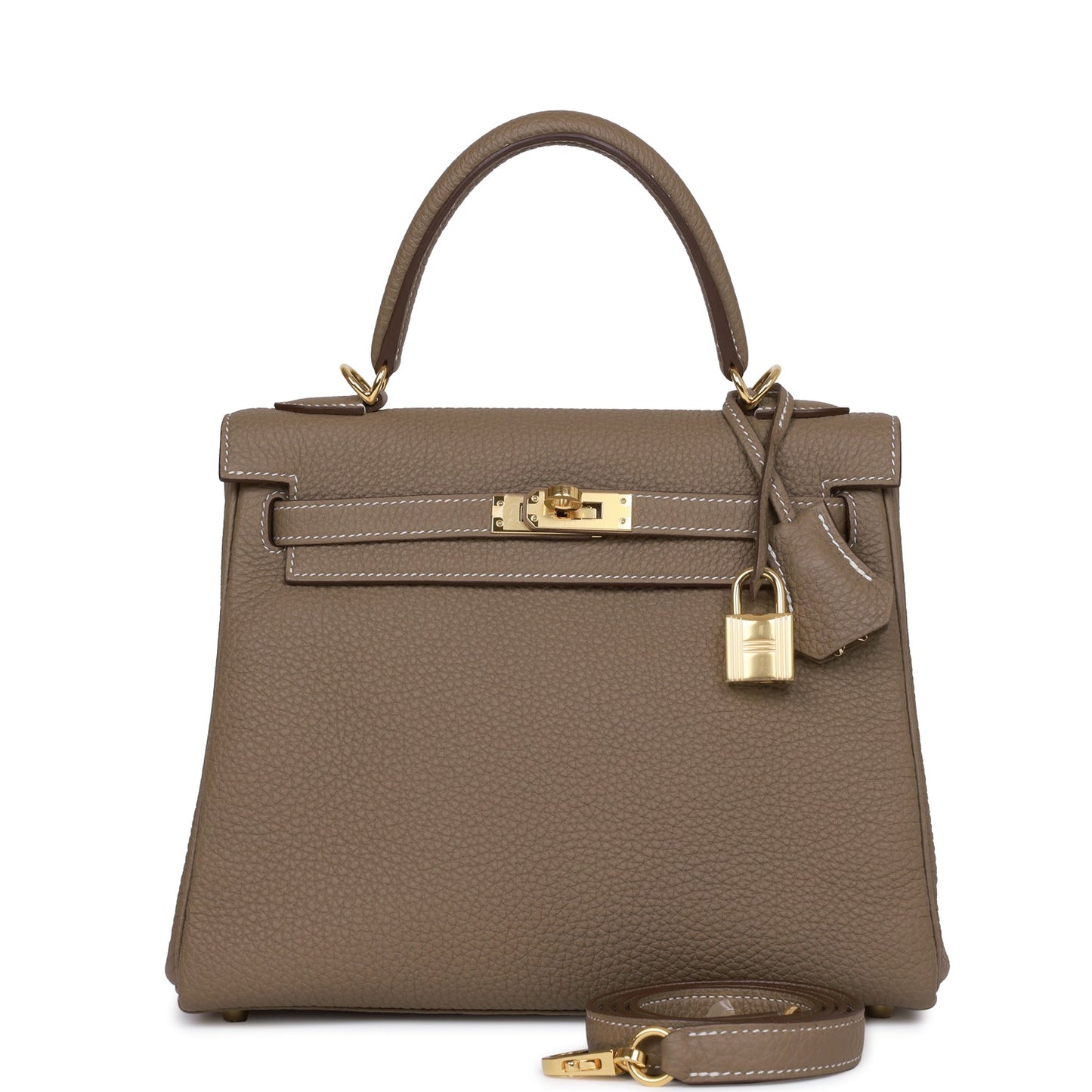 Hermes Kelly Retourne 25 Etoupe Togo Gold Hardware