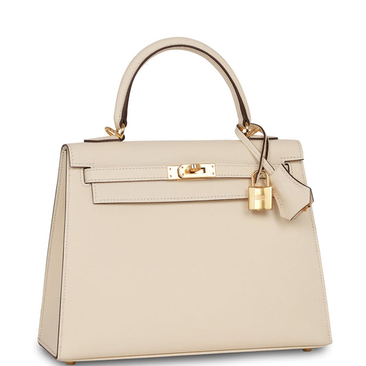 Hermes Kelly Sellier 25 Nata Epsom Gold Hardware