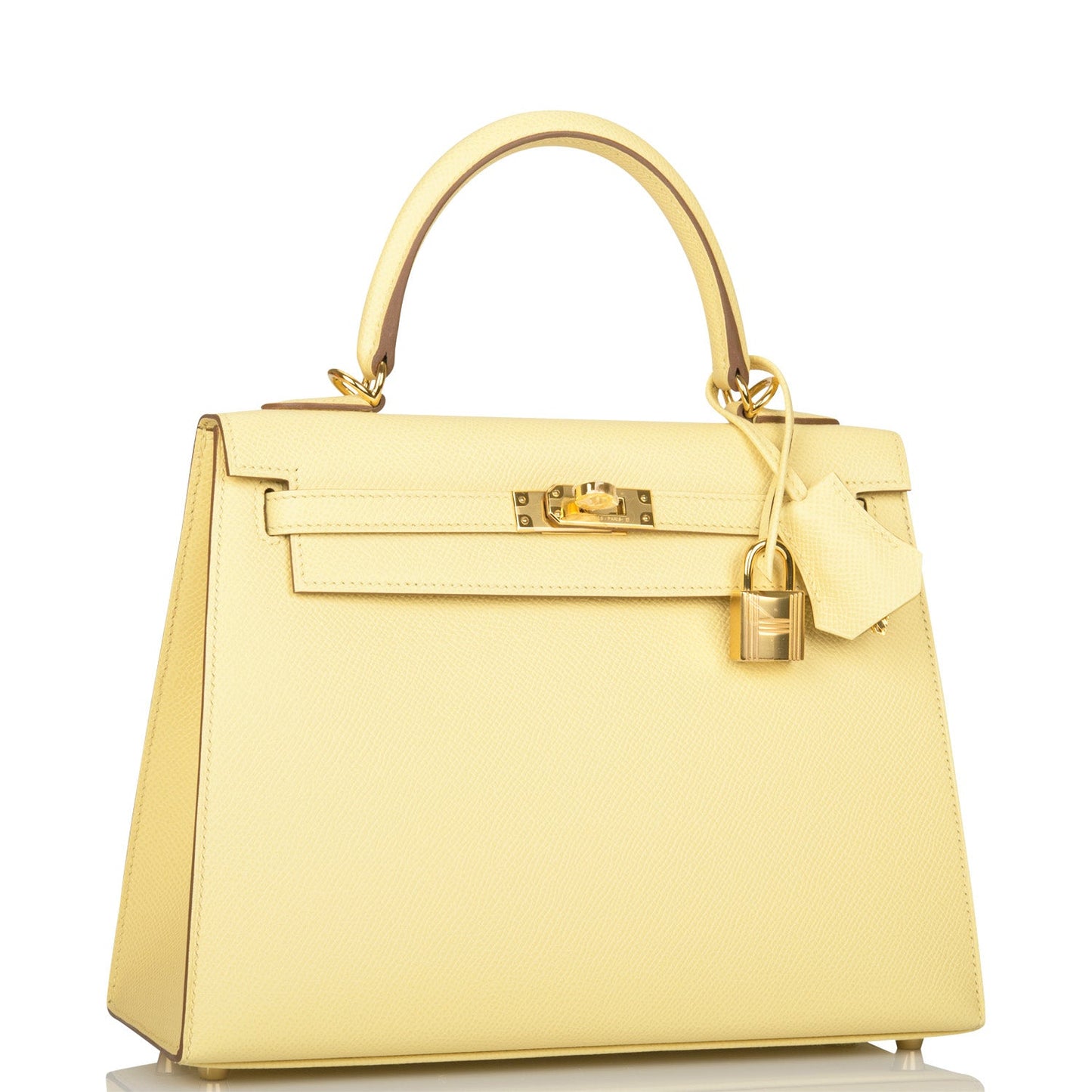 Hermes Kelly Sellier 25 Jaune Poussin Epsom Gold Hardware