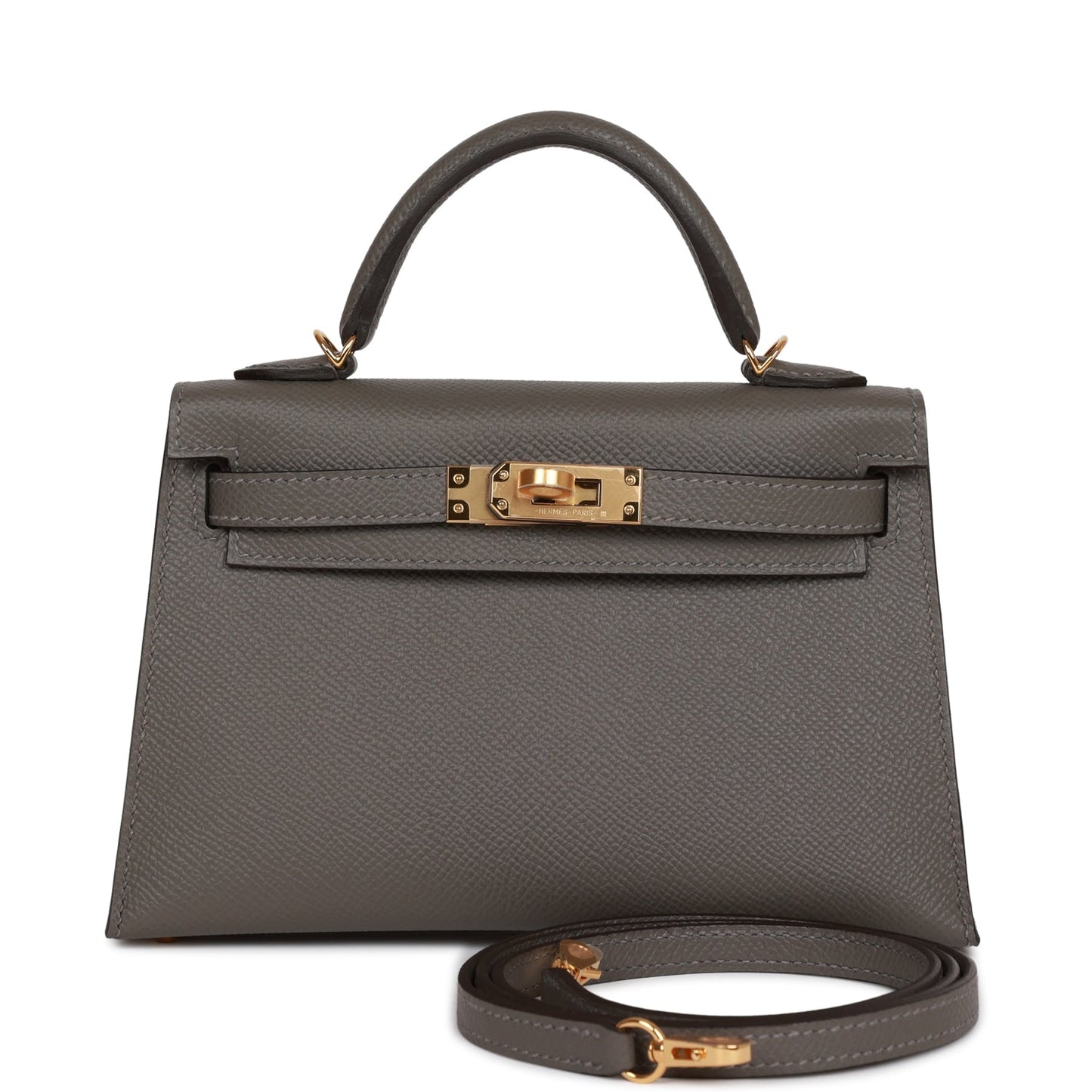 Hermes Kelly Sellier 20 Gris Meyer Epsom Gold Hardware