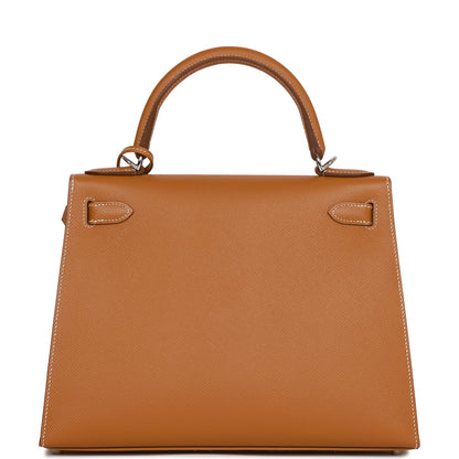 Hermes Kelly Sellier 28 Gold Epsom Palladium Hardware