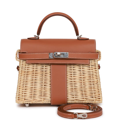 Hermes Mini Picnic Kelly 20 Gold Swift Palladium Hardware