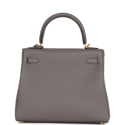 Hermes Kelly Retourne 25 Etain Togo Gold Hardware