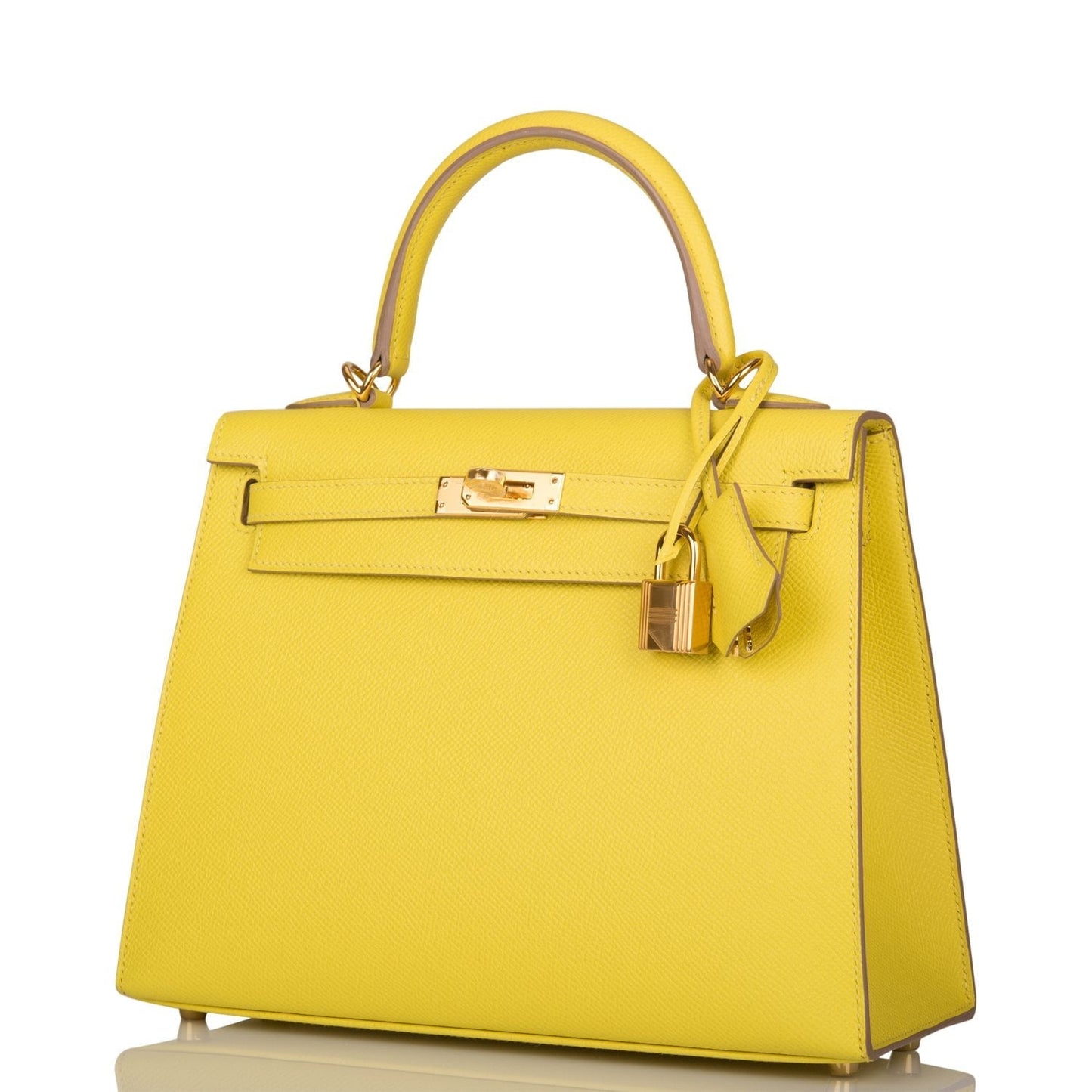 Hermes Kelly Sellier 25 Lime Epsom Gold Hardware