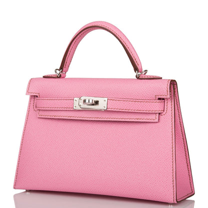 Hermes Kelly Sellier 20 Bubblegum Epsom Palladium Hardware