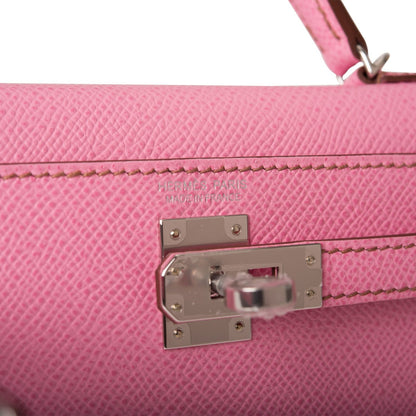 Hermes Kelly Sellier 20 Bubblegum Epsom Palladium Hardware