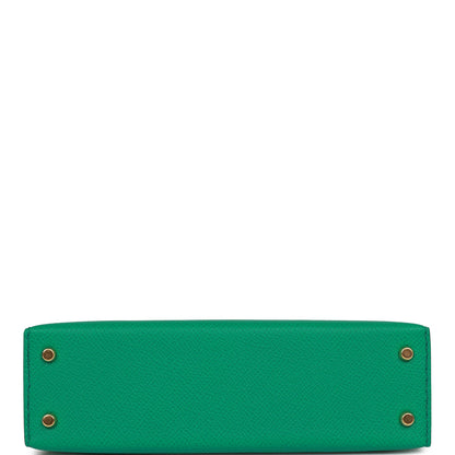 Hermes Kelly Sellier 20 Vert Jade Epsom Gold Hardware