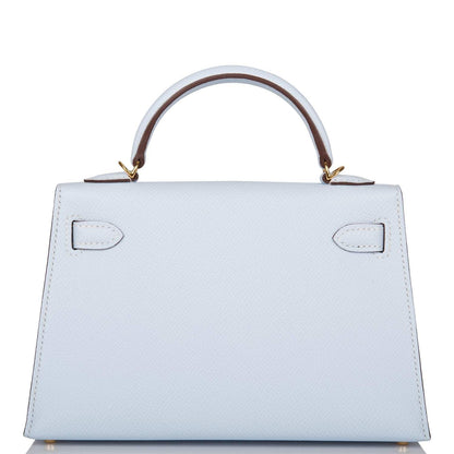 Hermes Kelly Sellier 20 Bleu Brume Epsom Gold Hardware