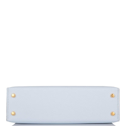 Hermes Kelly Sellier 20 Bleu Brume Epsom Gold Hardware