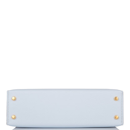 Hermes Kelly Sellier 20 Bleu Brume Epsom Gold Hardware