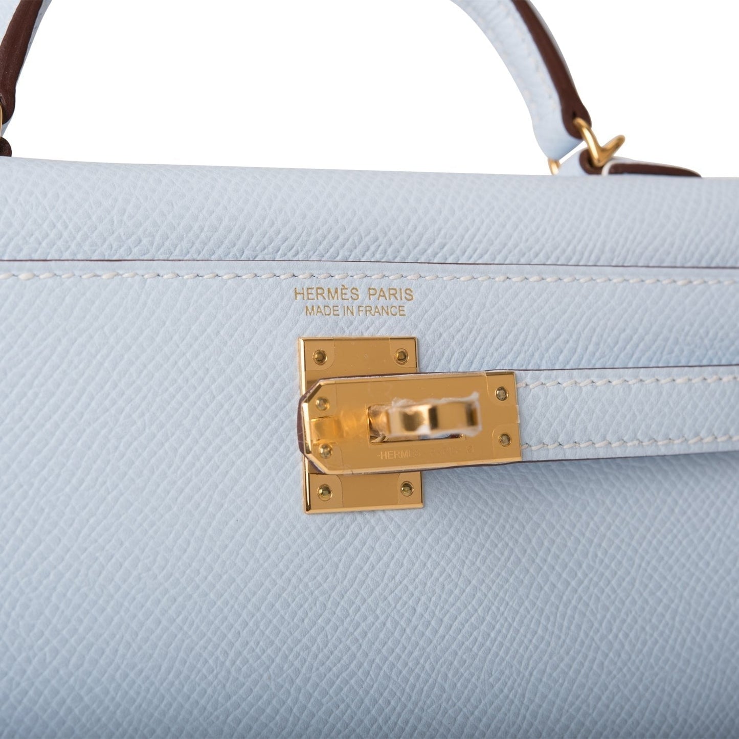 Hermes Kelly Sellier 20 Bleu Brume Epsom Gold Hardware