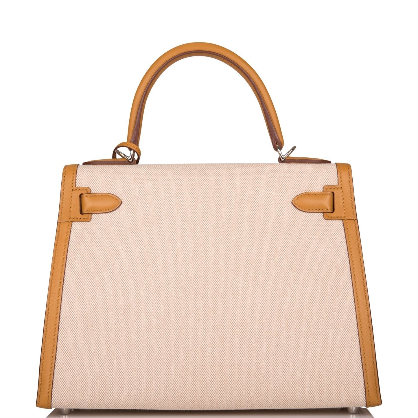 Hermes Kelly Sellier 28 Sesame Toile and Swift Palladium Hardware