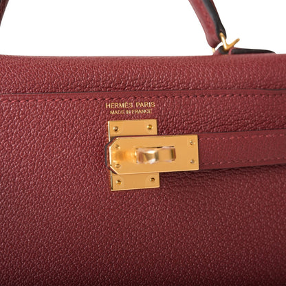 Hermes Kelly Sellier 20 Rouge H Chevre Gold Hardware