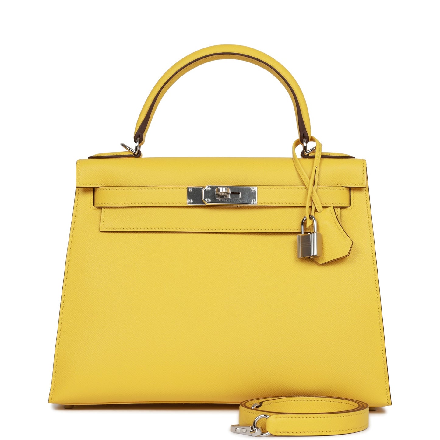 Hermes Kelly Sellier 28 Jaune de Naples Epsom Palladium Hardware