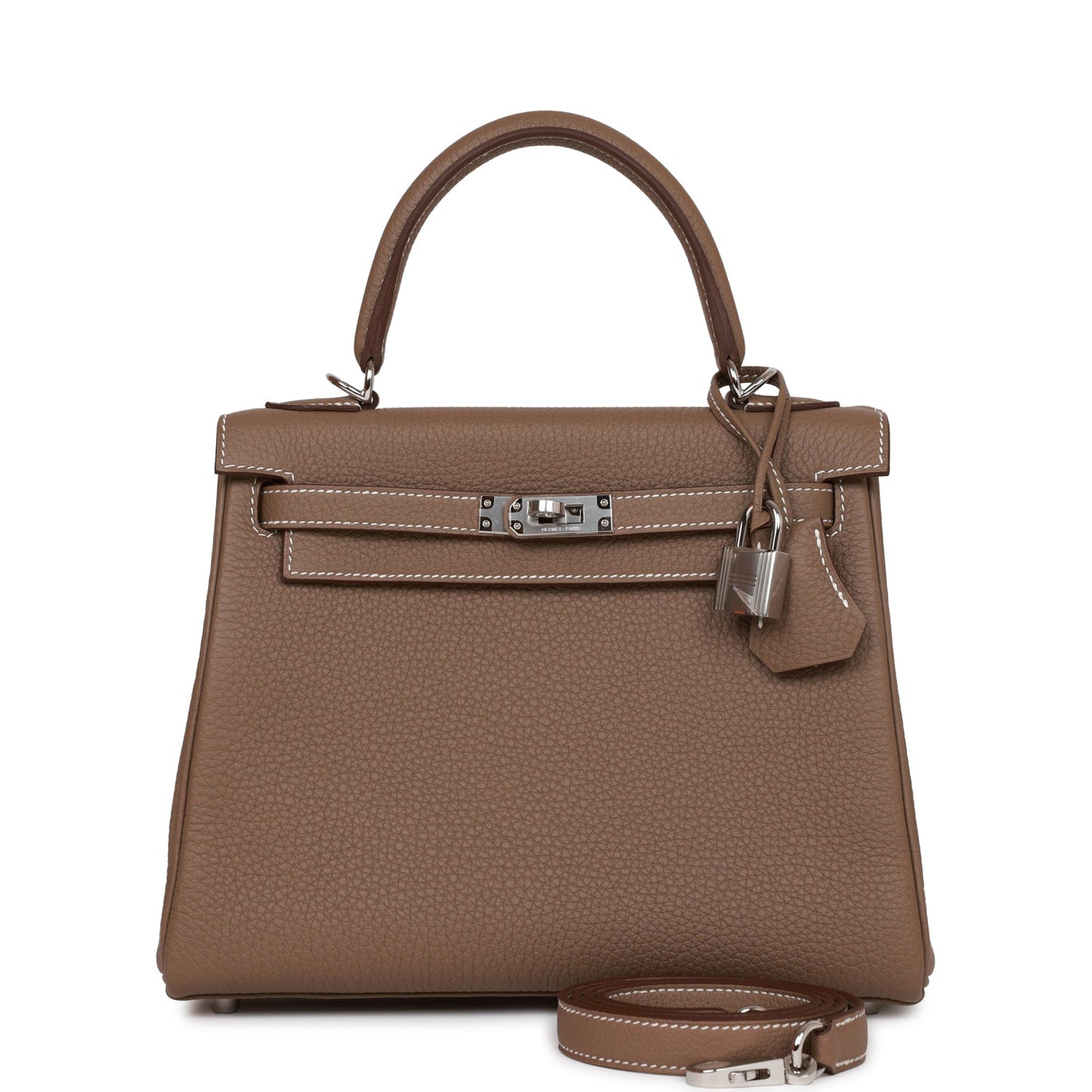 Hermes Kelly Retourne 25 Etoupe Togo Palladium Hardware