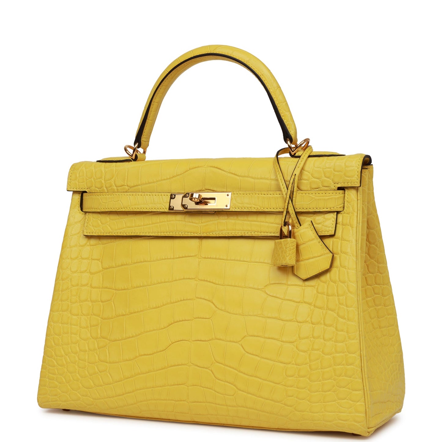 Hermes Special Order (HSS) Kelly Retourne 32 Mimosa Matte Alligator Gold Hardware