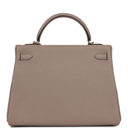 Hermes Kelly Retourne 32 Gris Asphalte Togo Palladium Hardware