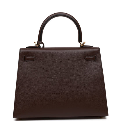 Hermes Kelly Sellier 25 Rouge Sellier Epsom Gold Hardware