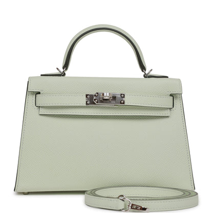 Hermes Kelly Sellier 20 Vert Fizz Epsom Palladium Hardware