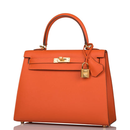 Hermes Feu Epsom Sellier Kelly 25cm Gold Hardware