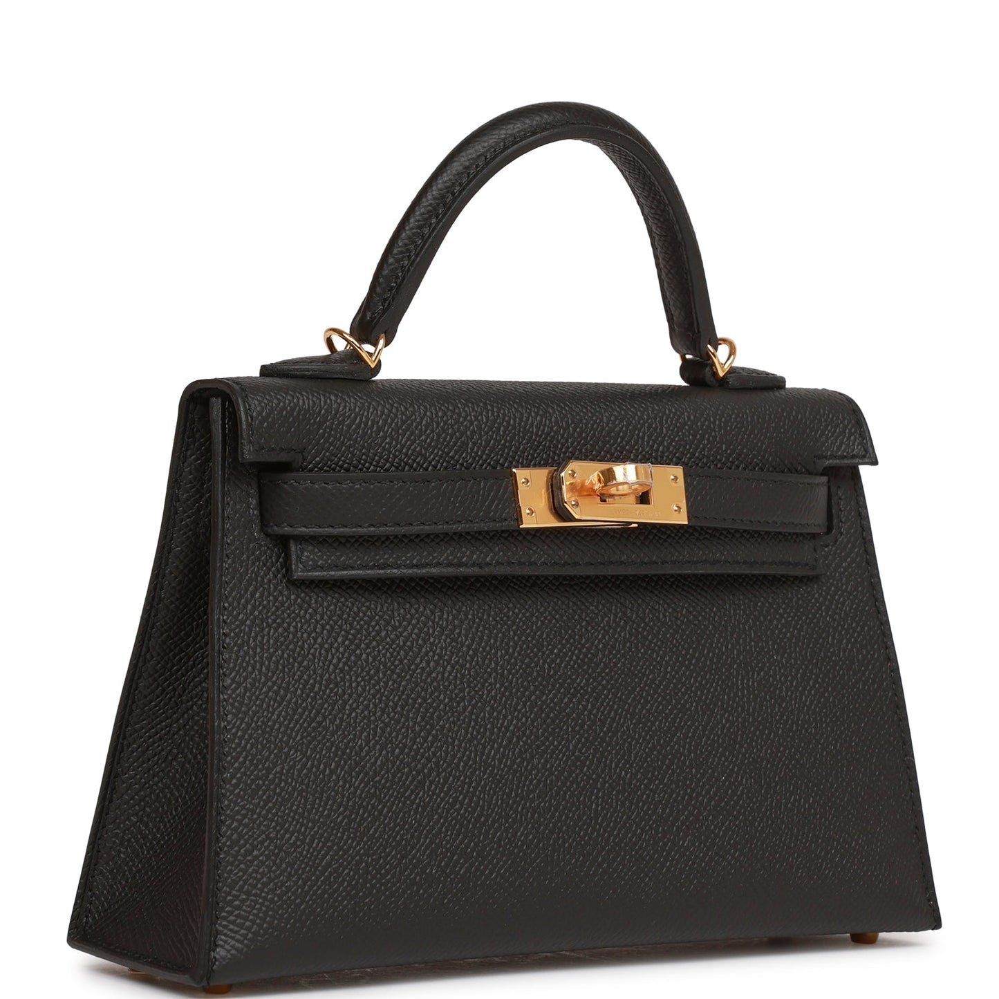 Hermes Kelly Sellier 20 Black Epsom Gold Hardware