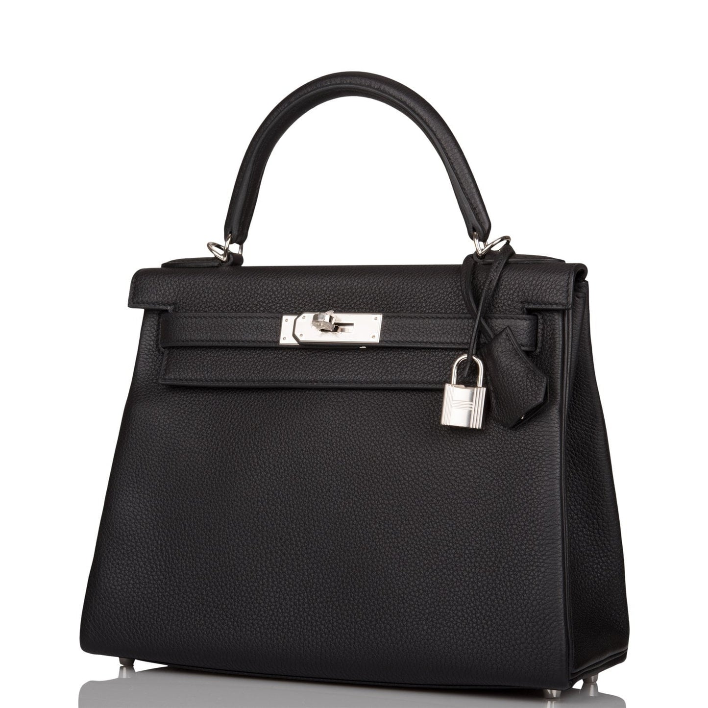 Hermes Kelly Retourne 28 Black Togo Palladium Hardware