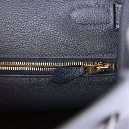 Hermes Kelly Retourne 32 Bleu Nuit Togo Gold Hardware