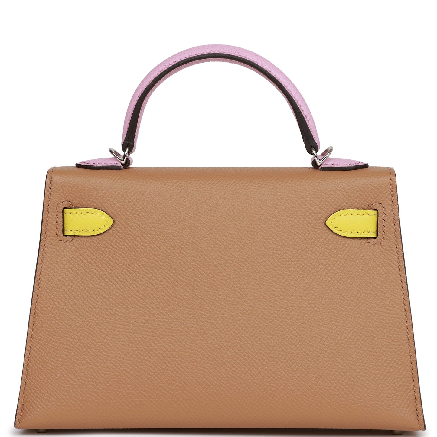 Hermes Kelly Sellier 20 Tri-Color Chai, Lime and Mauve Sylvestre Epsom Palladium Hardware