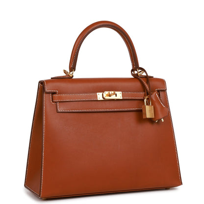 Hermes Kelly Sellier 25 Fauve Barenia Gold Hardware