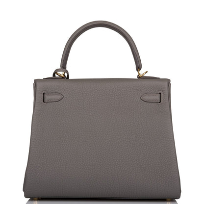 Hermes Kelly Retourne 25 Etain Togo Gold Hardware