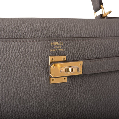 Hermes Kelly Retourne 25 Etain Togo Gold Hardware