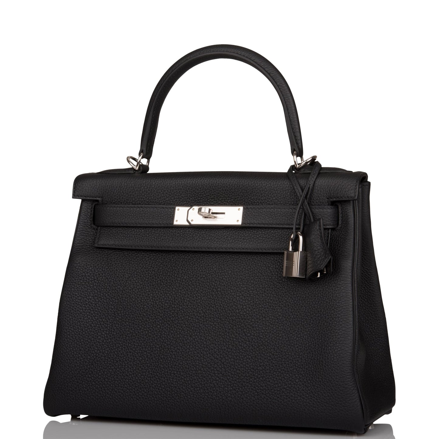 Hermes Kelly Retourne 28 Black Togo Palladium Hardware