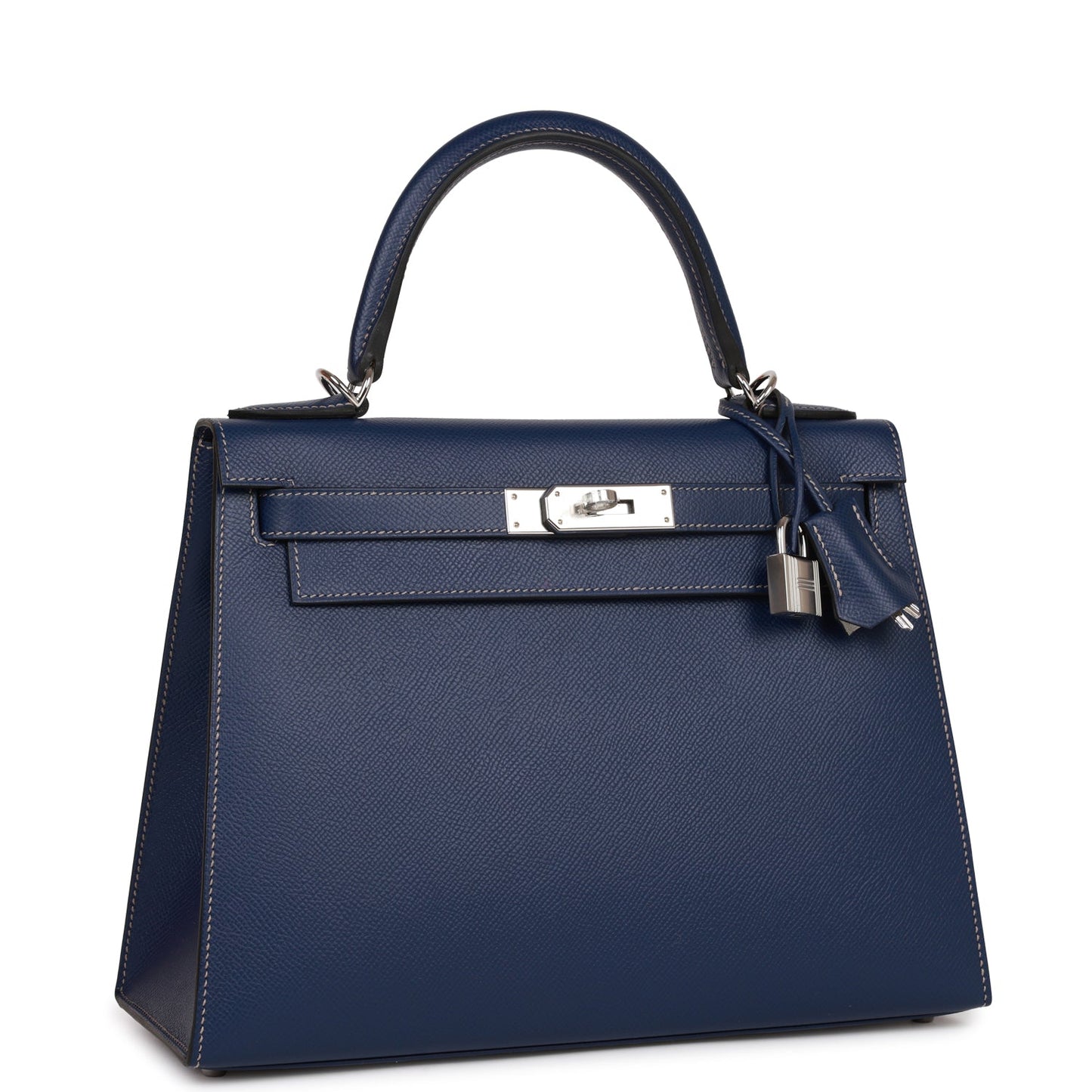 Hermes Special Order (HSS) Kelly Sellier 28 Bleu Indigo Epsom Palladium Hardware